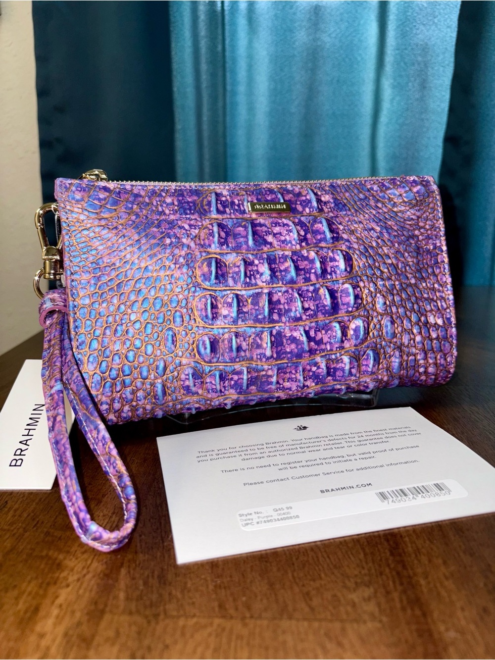 Brahmin NWT Daisy - SAMPLE DESIGN Wristlet/Clutch - Metallic - RARE